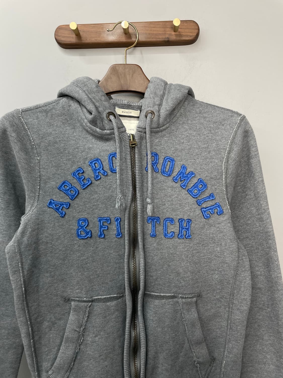 아베크롬비앤피치 아치로고 그레이 후드집업 H1258 상품이미지3