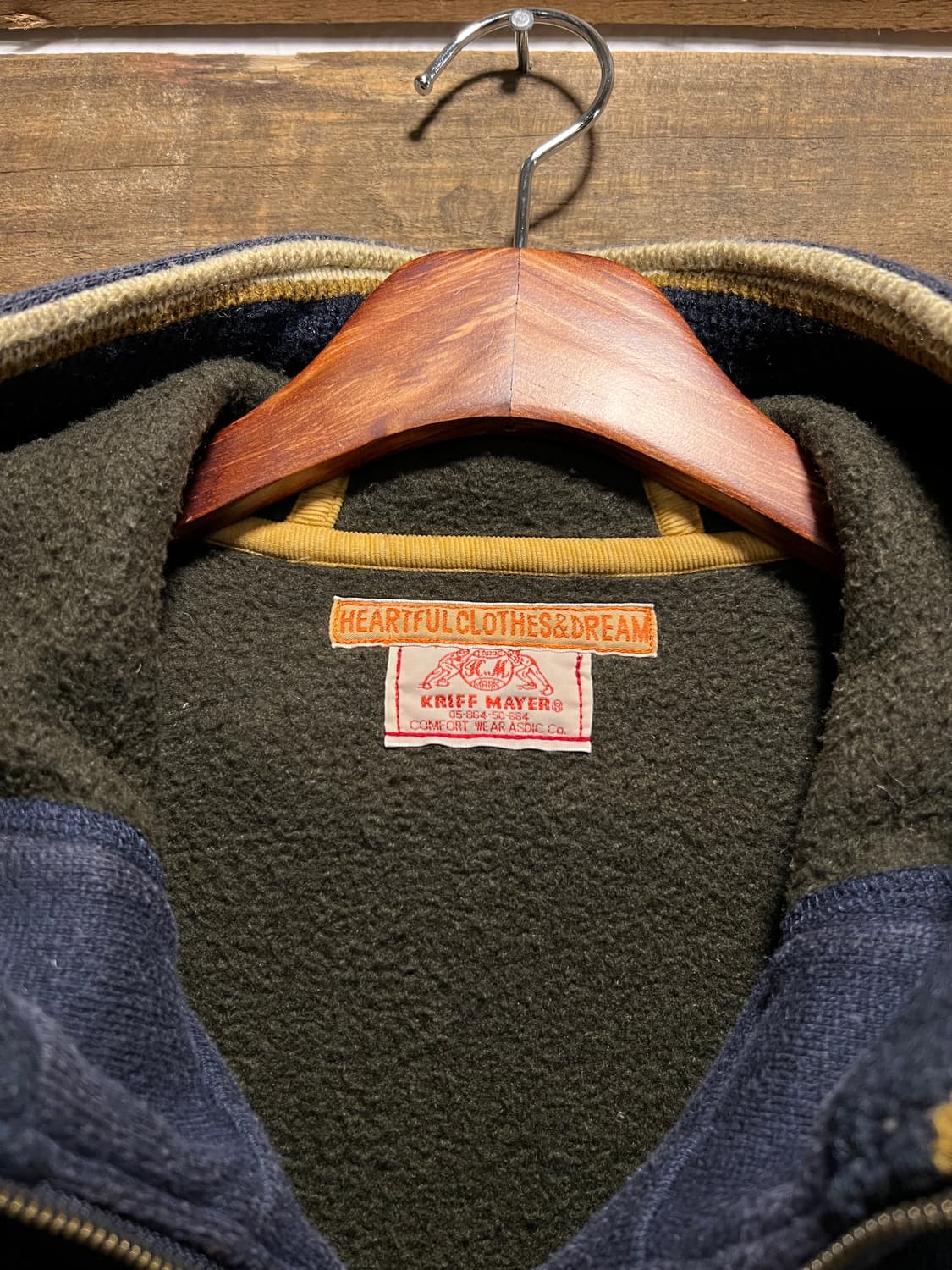 [M]Heartful Clothes&Dream 네이비 파일 후드 플리스 상품이미지2