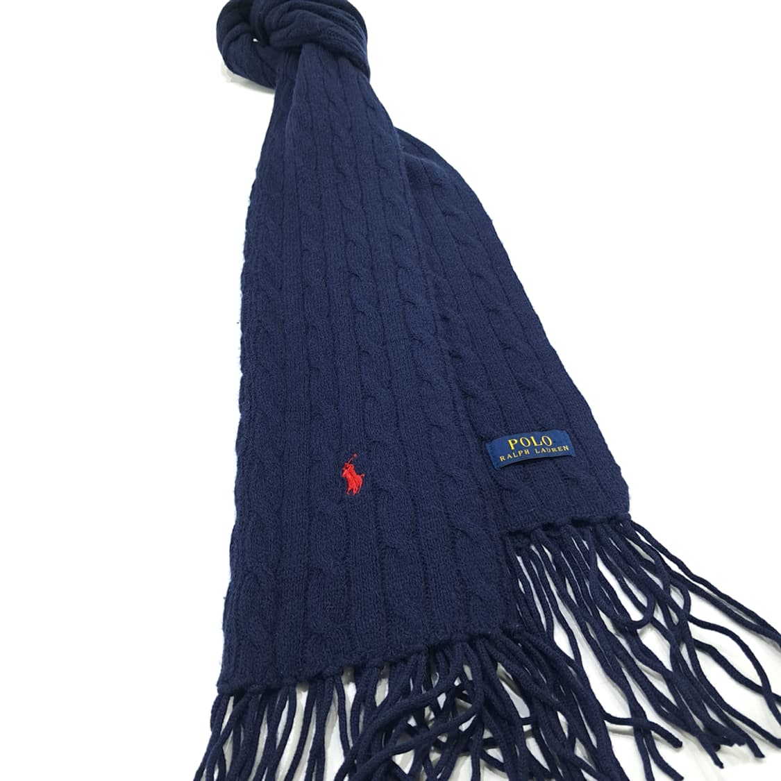 MX287 폴로 랄프로렌 다크그레이 울캐시미어 케이블 니트 목도리 머플러 상품이미지3