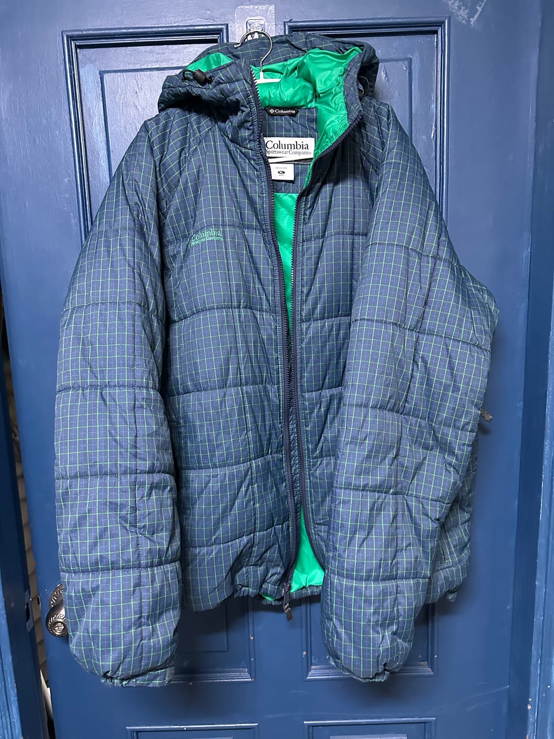 콜럼비아 체크 후드패딩 상품이미지9