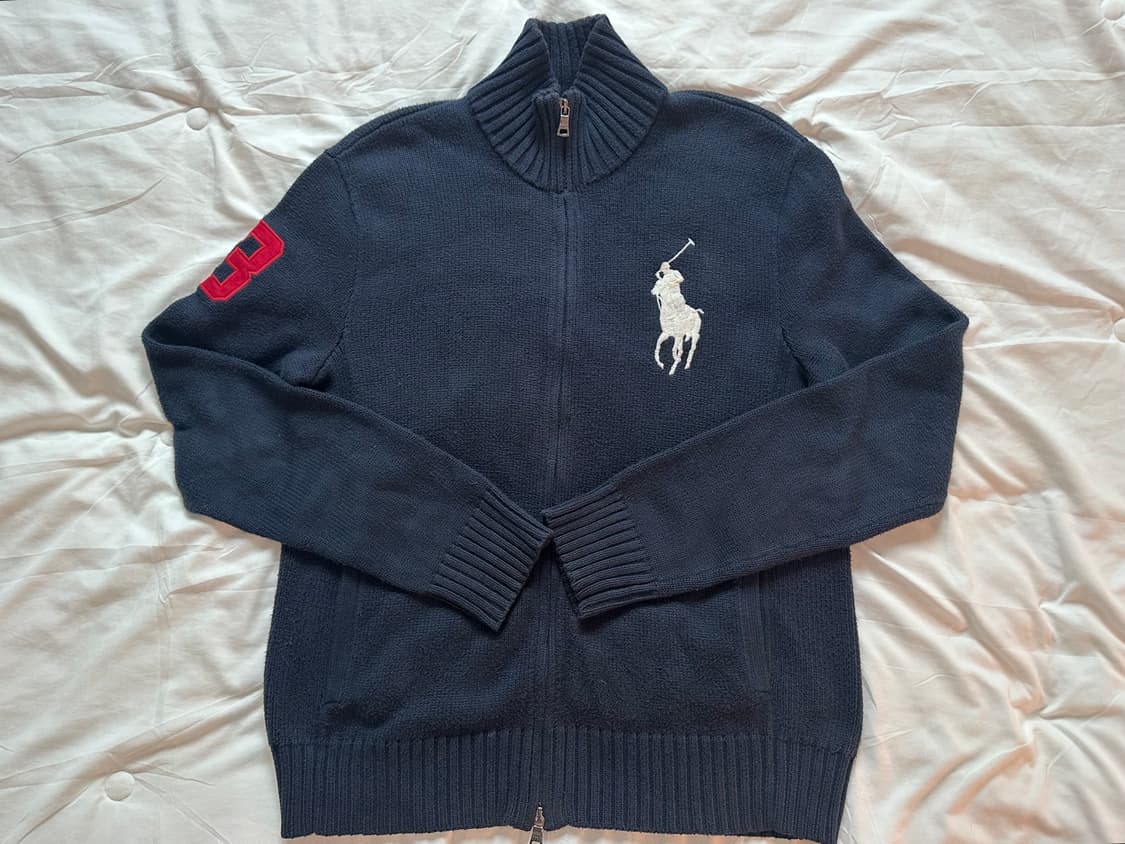 Polo 폴로 빅포니 투웨이 니트 집업 상품이미지2