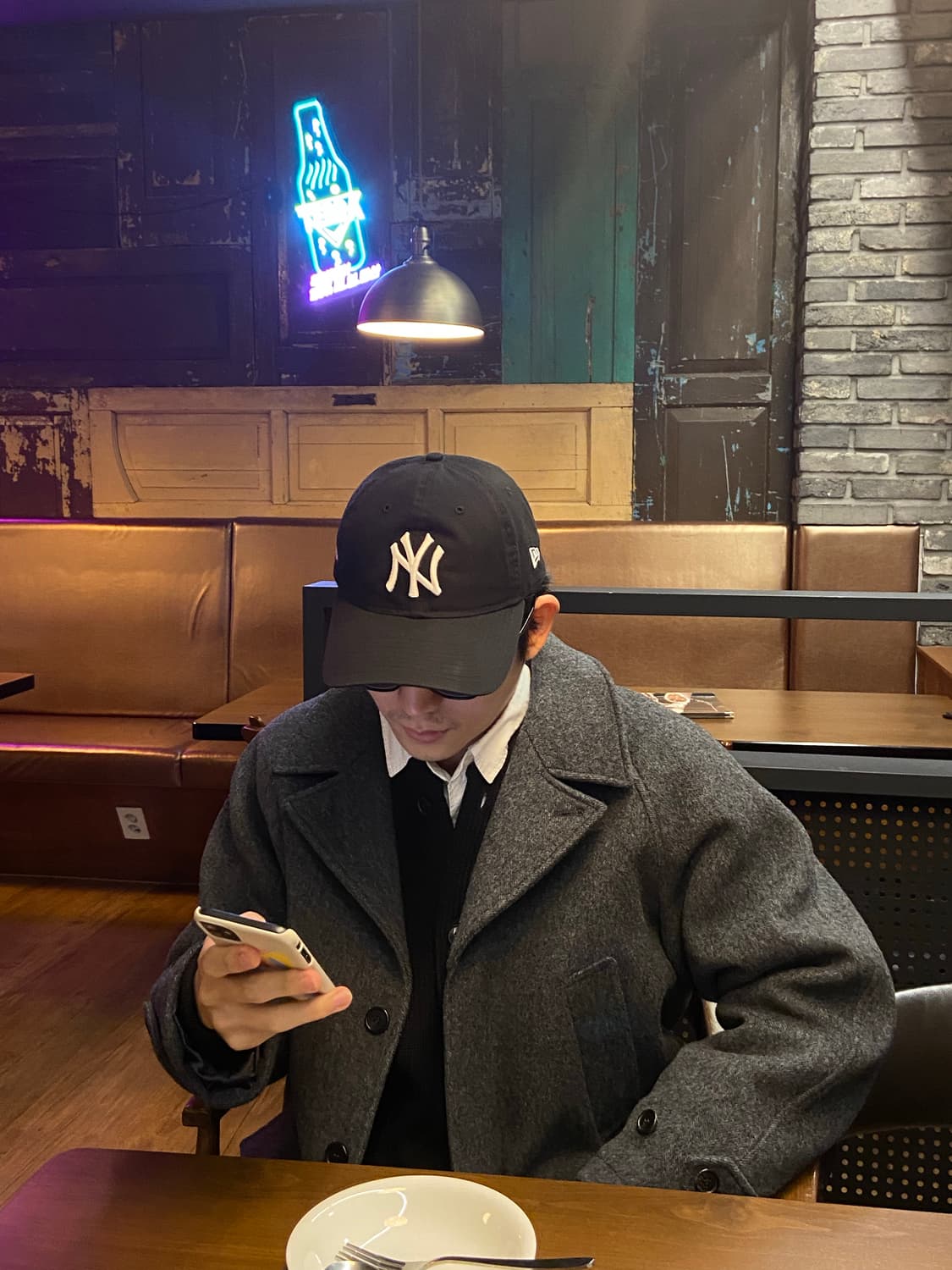 급처) 칼리코 체스터필드 코트 헤링본그레이 XL 상품이미지3