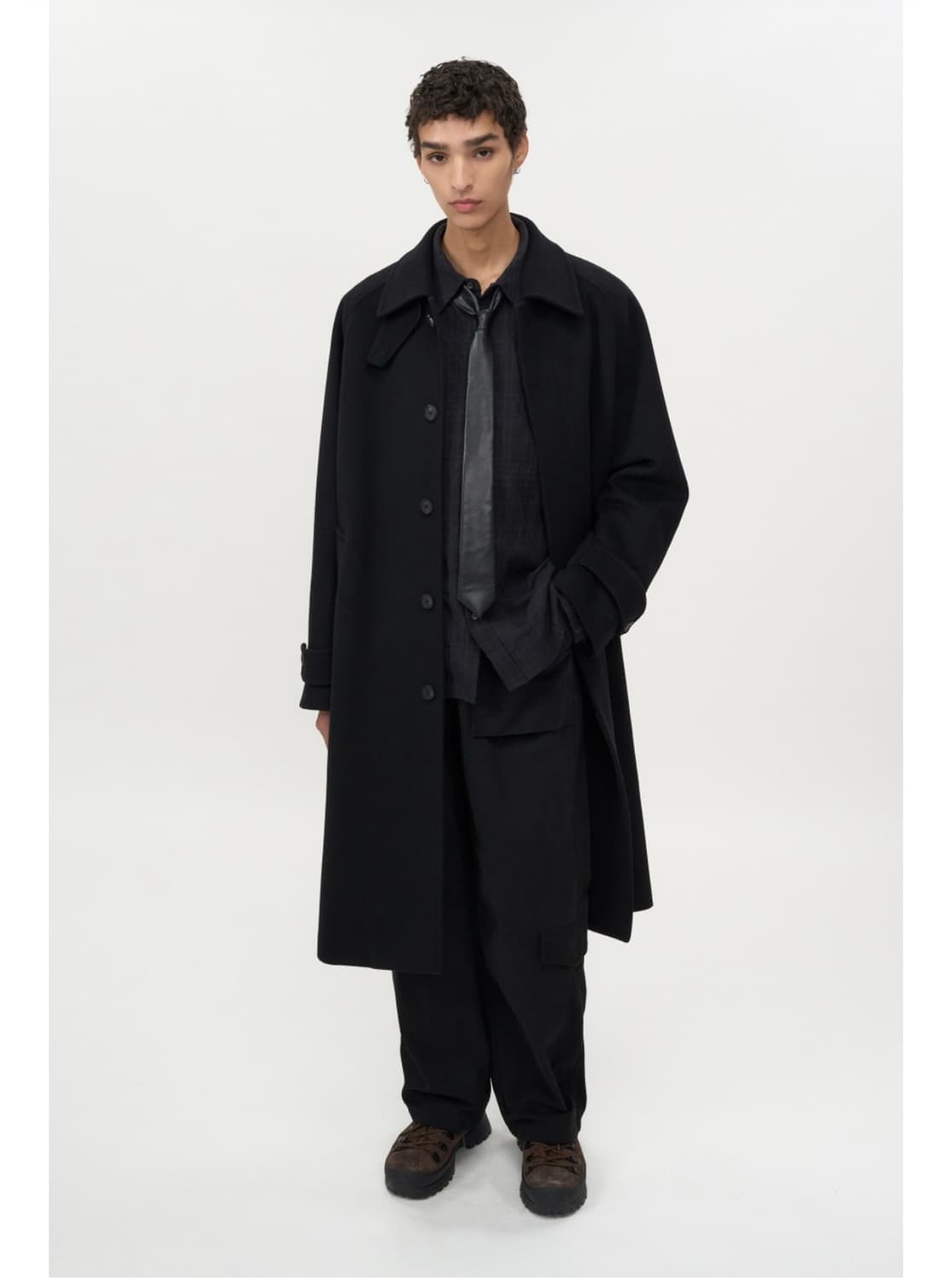 [인사일런스] 마펠 캐시미어 발마칸코트 black 상품이미지4