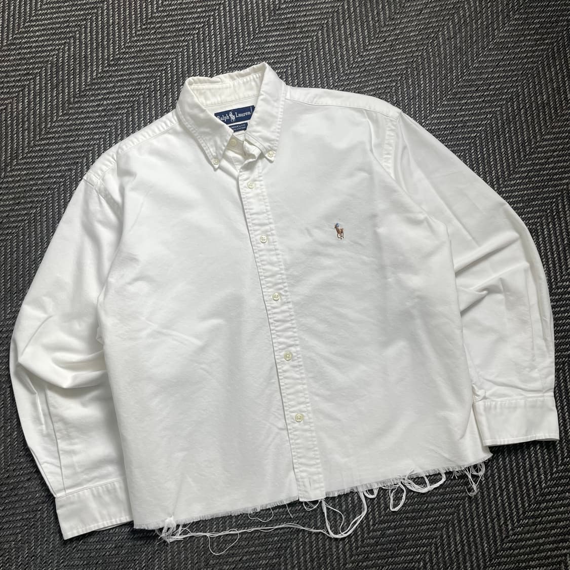 폴로 랄프로렌 옥스포드 화이트 컷팅 크롭 셔츠 y 4584 상품이미지1