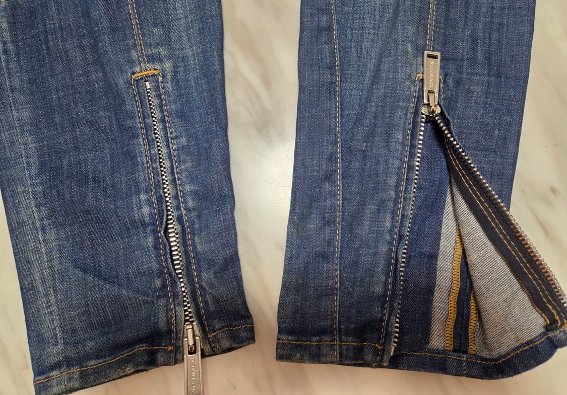 디스퀘어드 레더 바이크 데님팬츠 상품이미지10