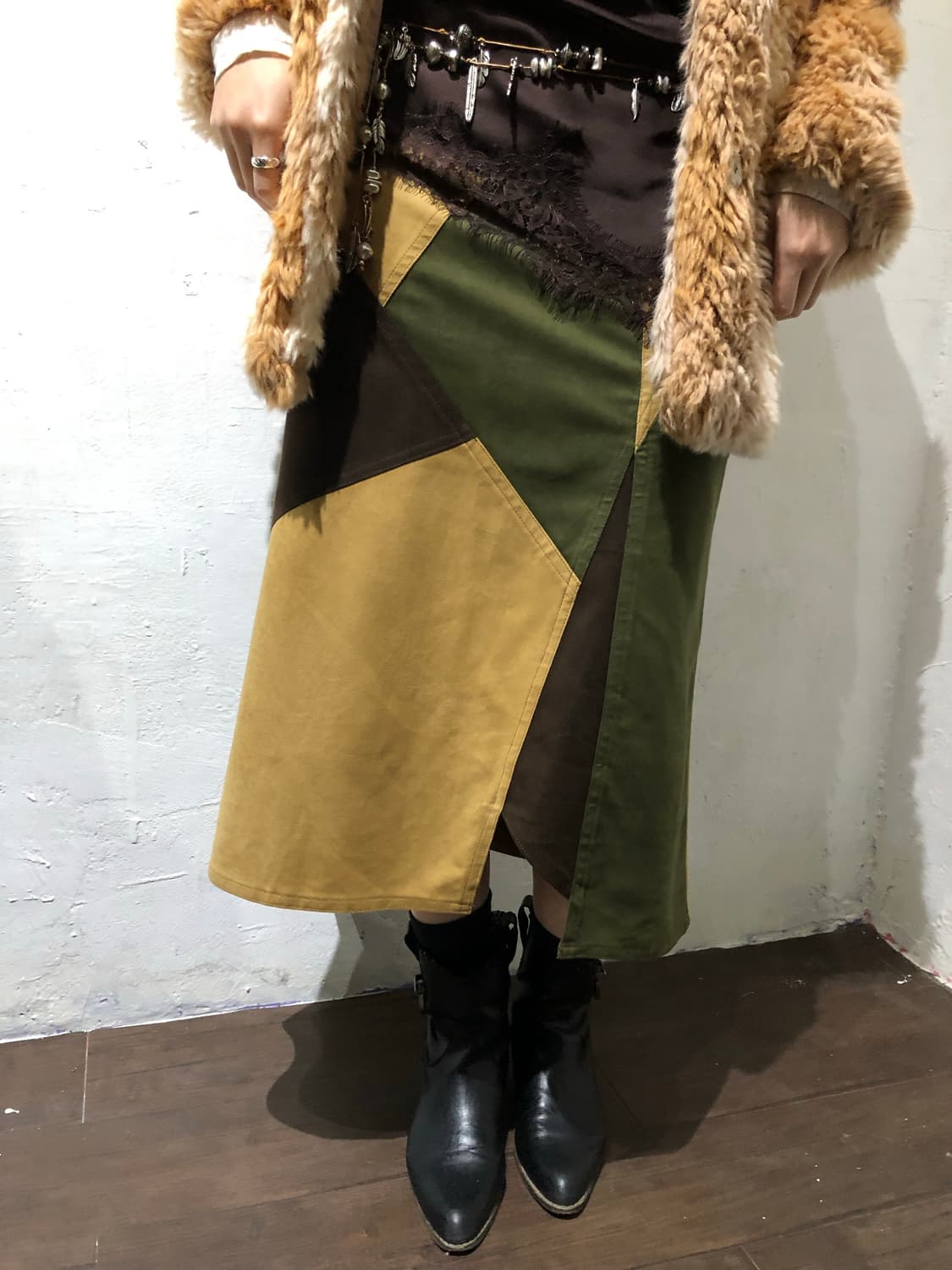 Color Block Midi Skirt 상품이미지1