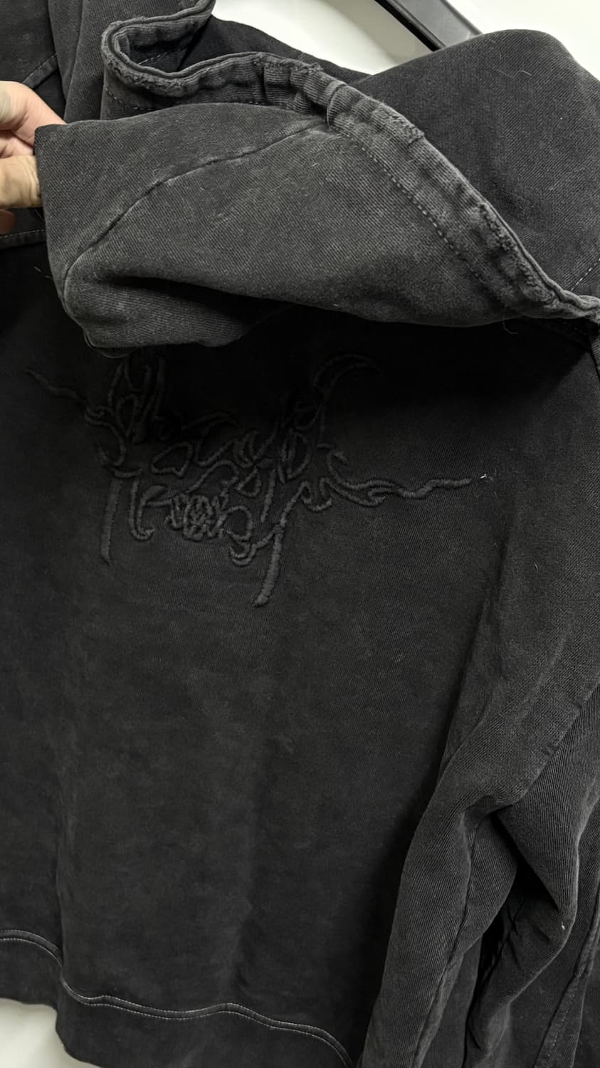 어나더유스 오버다이드 크롭 후드집업 블랙 2 상품이미지6