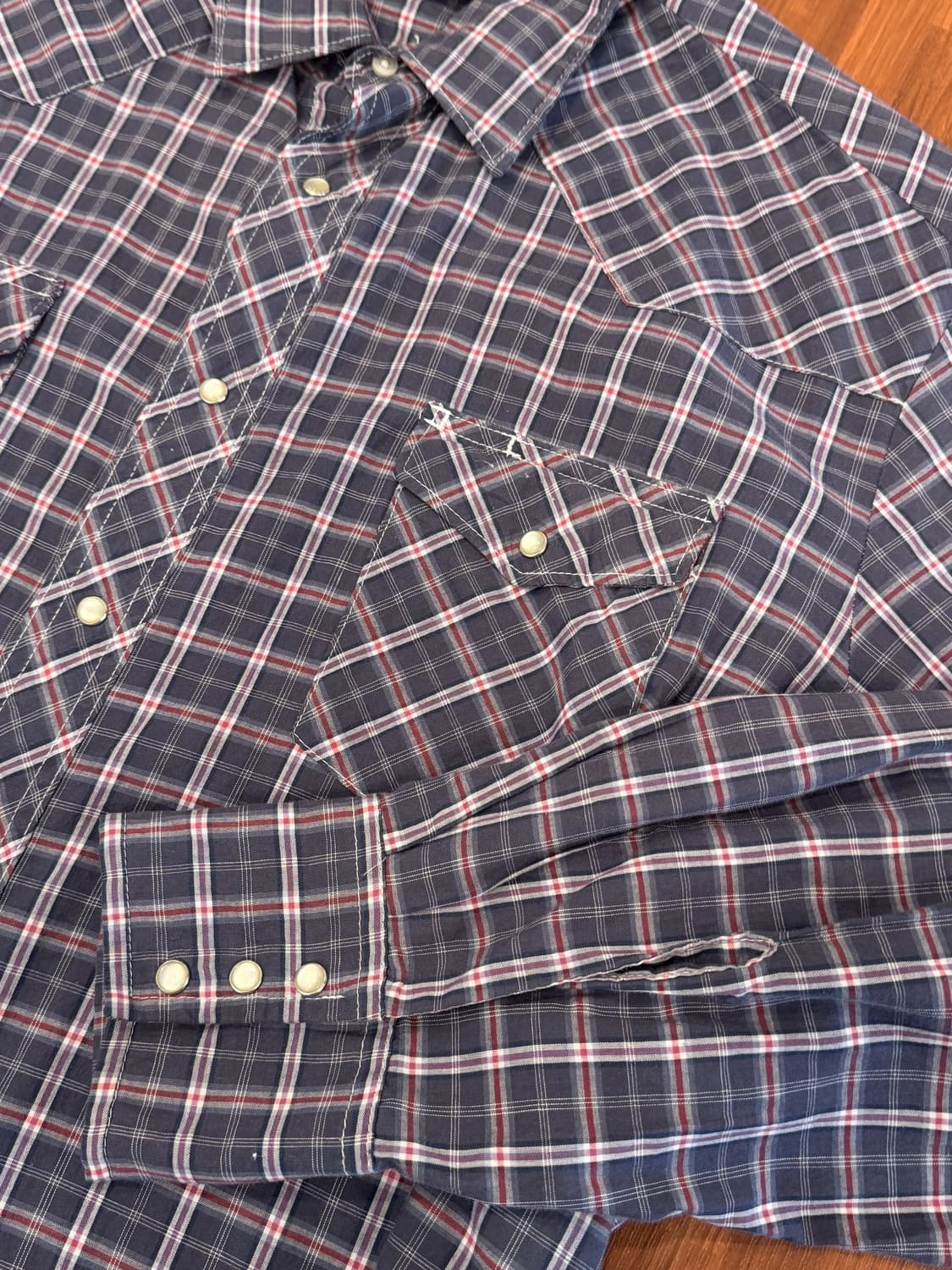 90s Wrangler 랭글러 웨스턴 체크 셔츠 상품이미지7