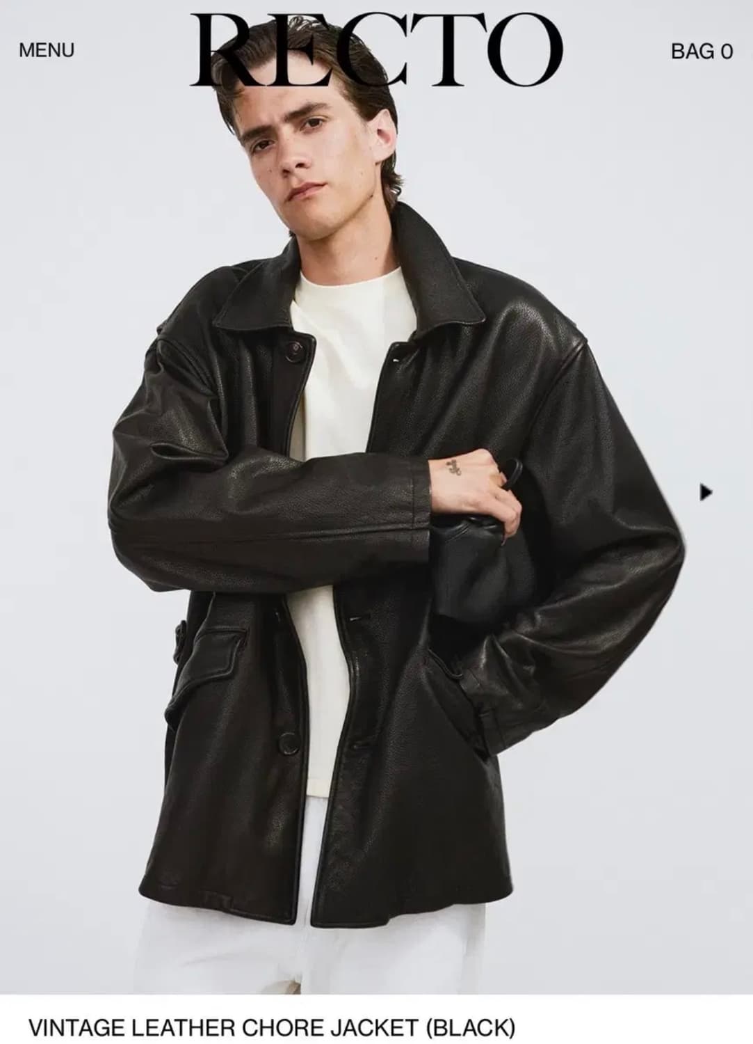 [S] 렉토 빈티지 레더 초어 자켓 상품이미지1