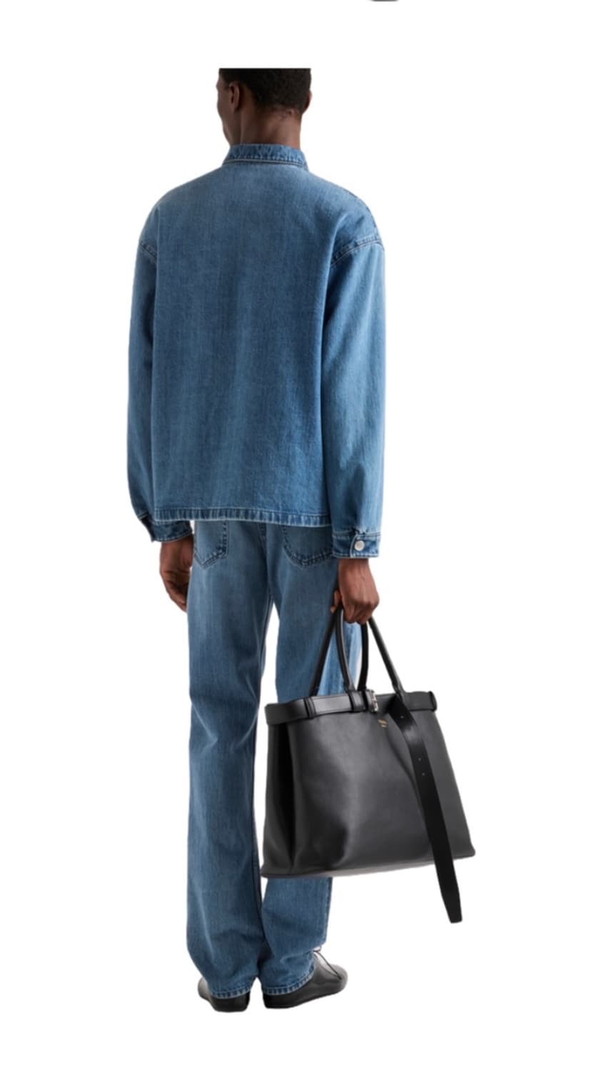 프라다 삼각로고 패딩 데님 오버핏 셔츠 자켓 라이트 블루 m 사이즈 상품이미지5