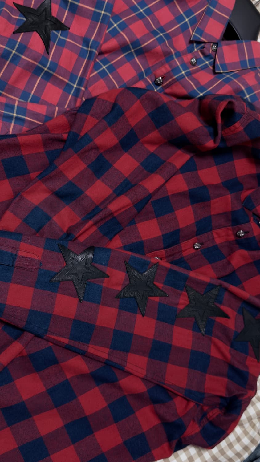 떨이)크롬하츠 레더패치4p 셔츠 XL 상품이미지1