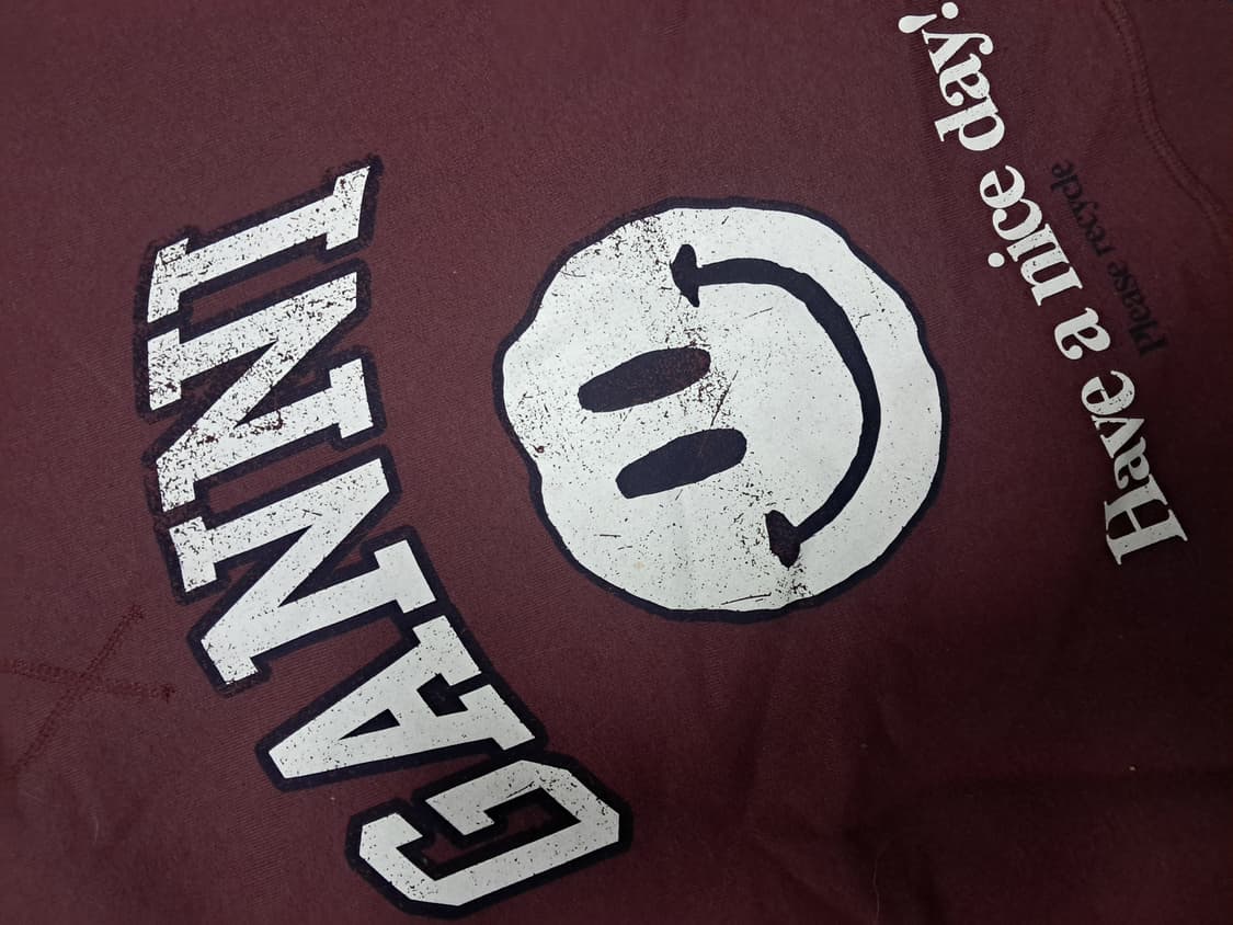 가니 스마일 로고 맨투맨 버건디 상품이미지3