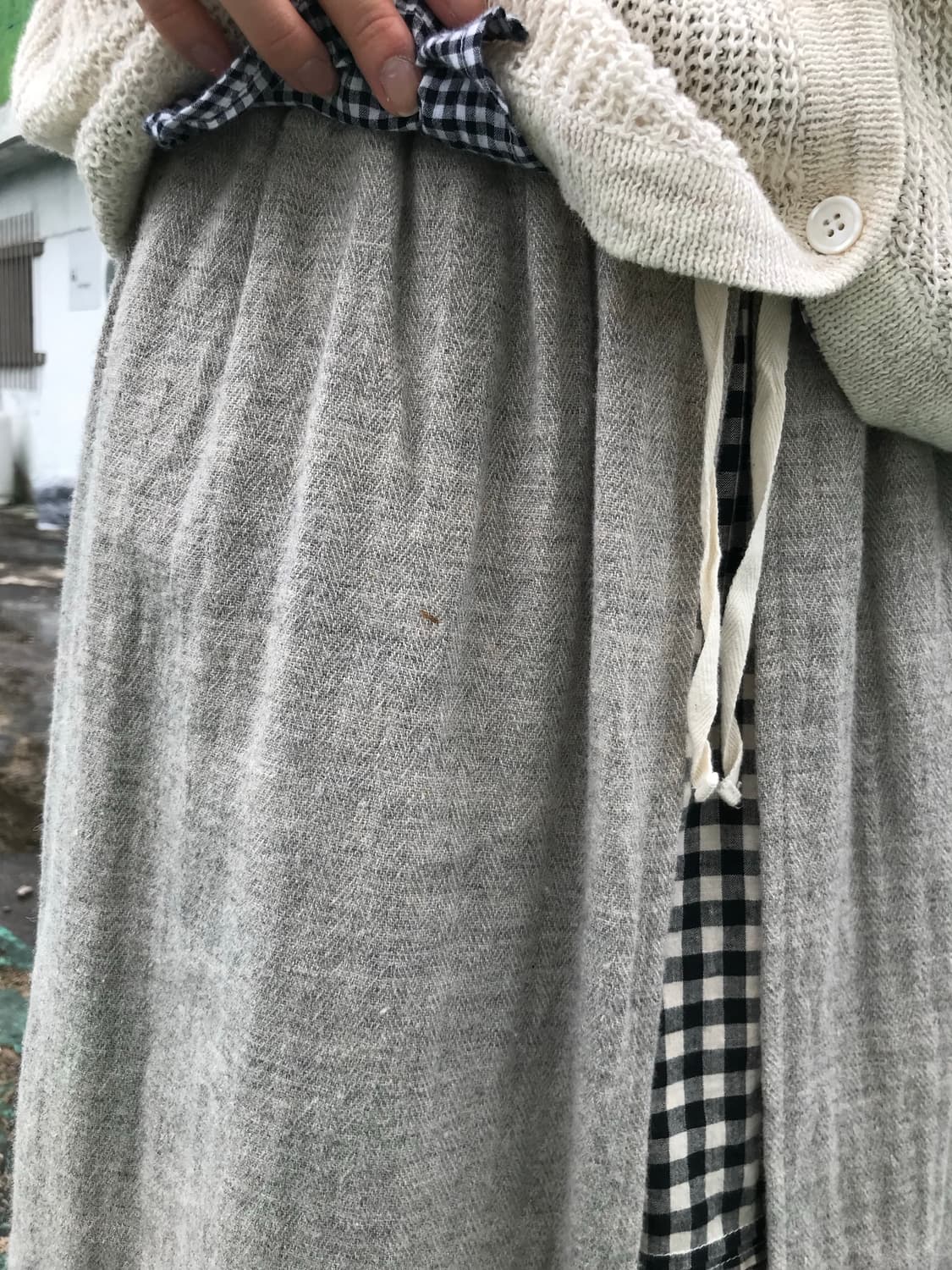 레이어드 레이스 미디 스커트  상품이미지2