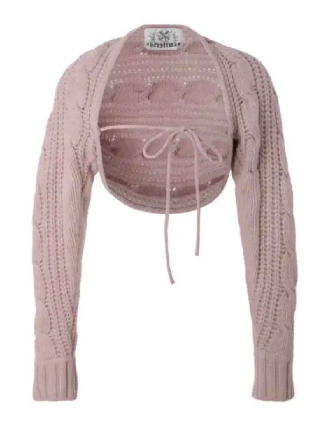 쓰리타임즈 케이블 볼레로 핑크 상품이미지1