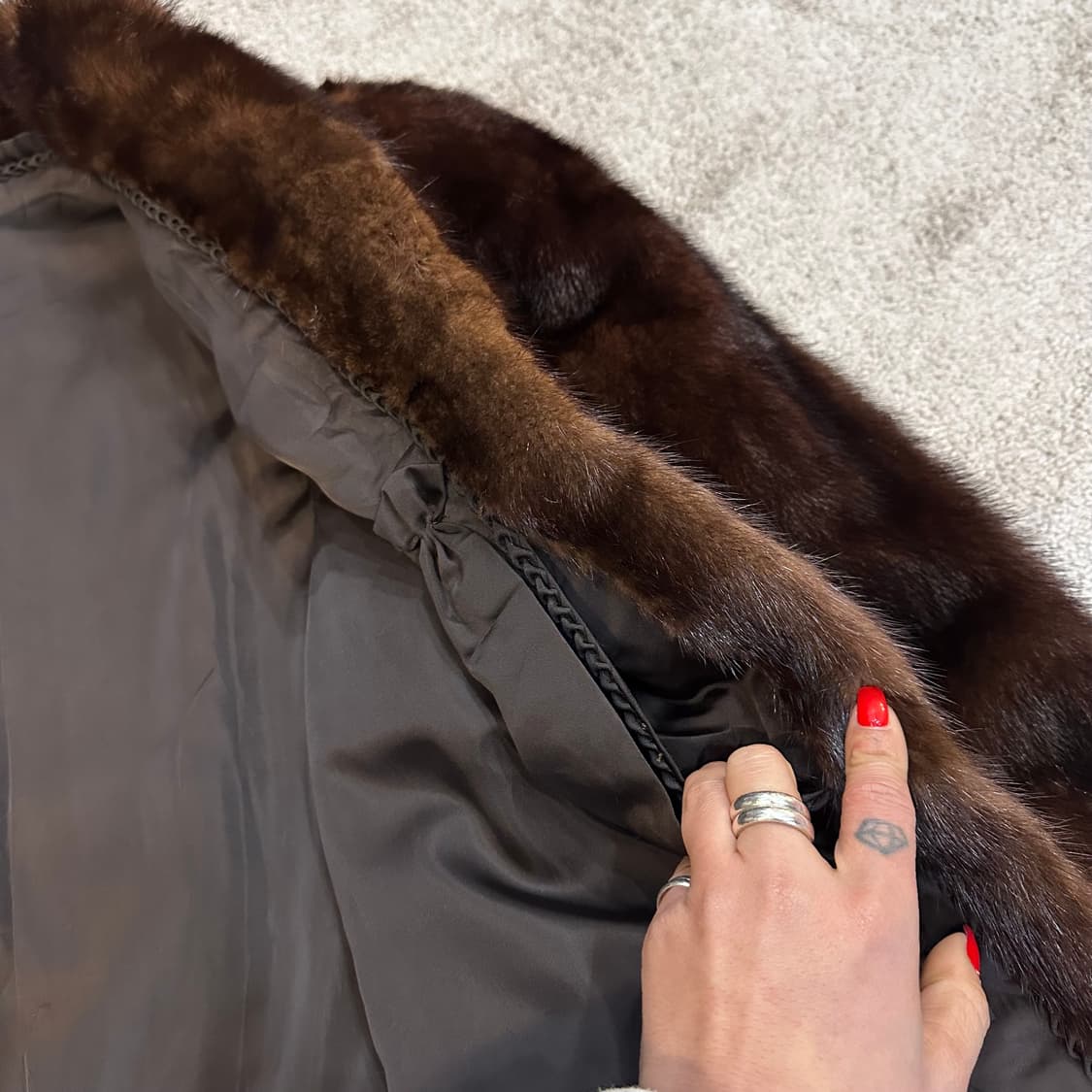 빈티지 블랙브라운 밍크 퍼자켓L 상품이미지5