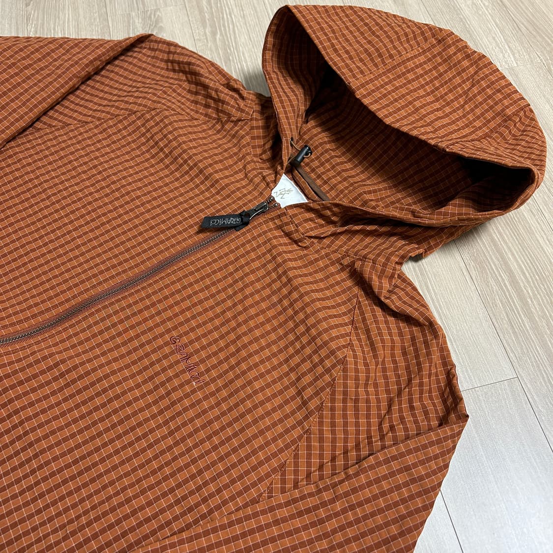 [XL] 그라미치 체크 패턴 바람막이, 노스사이드 플레이드 후디드 자켓 상품이미지2