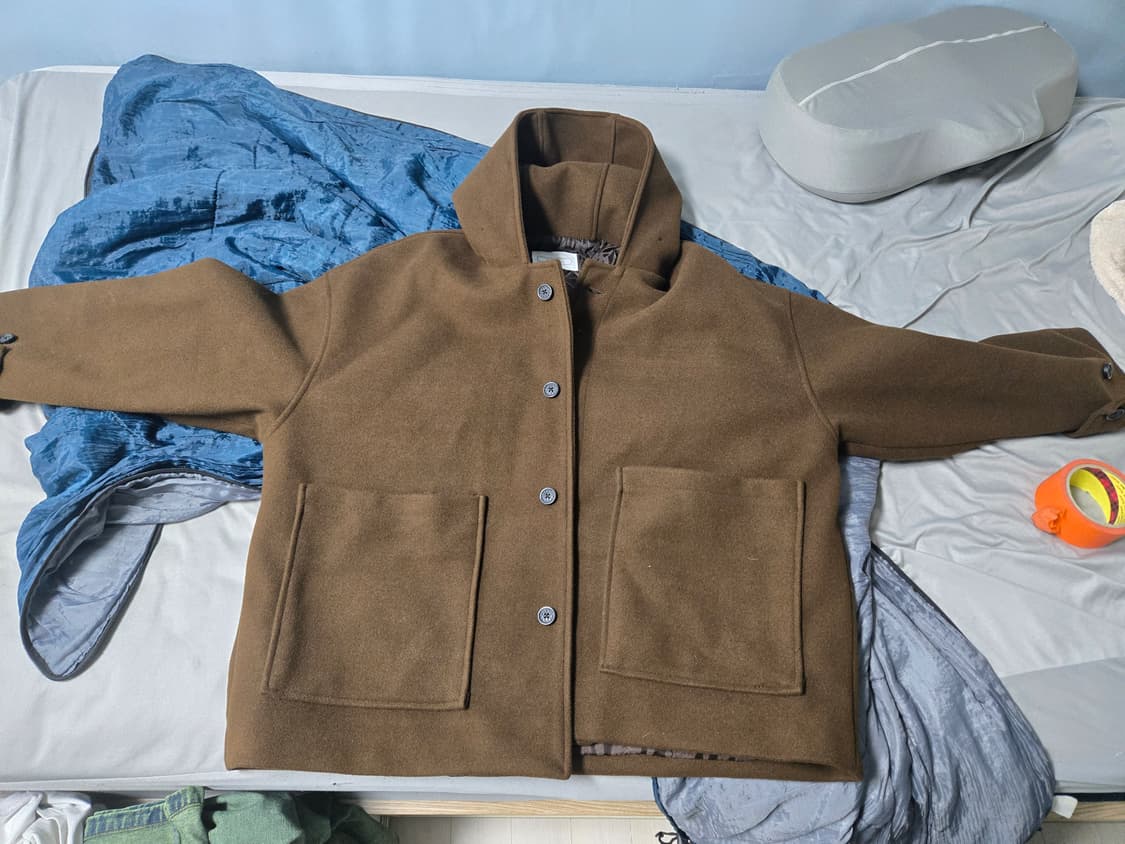 베리베인 Hooded Half Coat Brown 상품이미지1