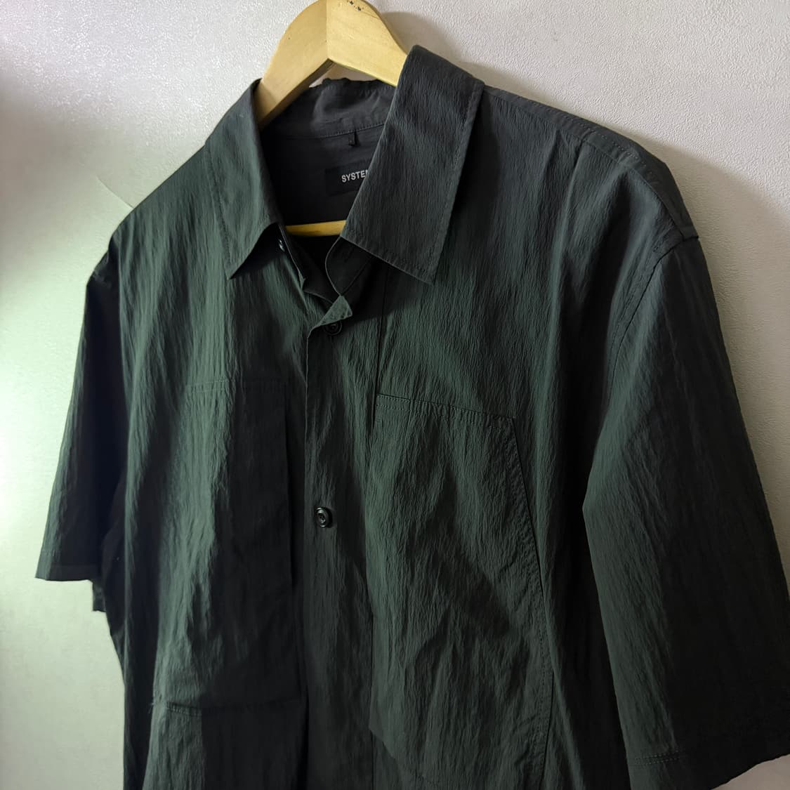 시스템옴므 남성 포켓 나일론 반팔셔츠 오버핏 100  상품이미지8