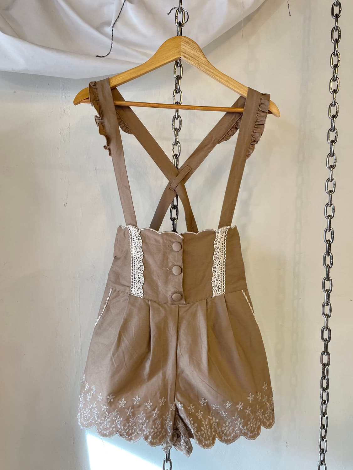 liz lisa 리즈리사 서스펜더 브라운 멜빵 팬츠 라떼 갸루 러블리 상품이미지5