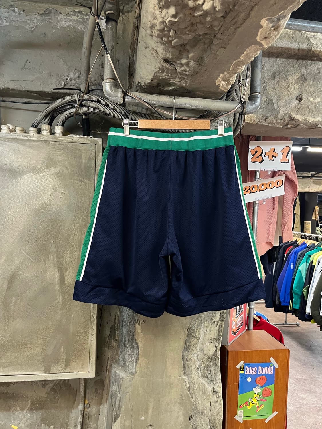 아이앱 스튜디오 밴딩 배색 하프 팬츠 네이비 XL #csz3386  상품이미지2