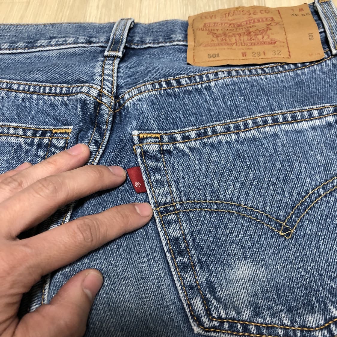 (27) 00's 리바이스 Levi's 501 스트레이트핏 연청 데님 상품이미지9