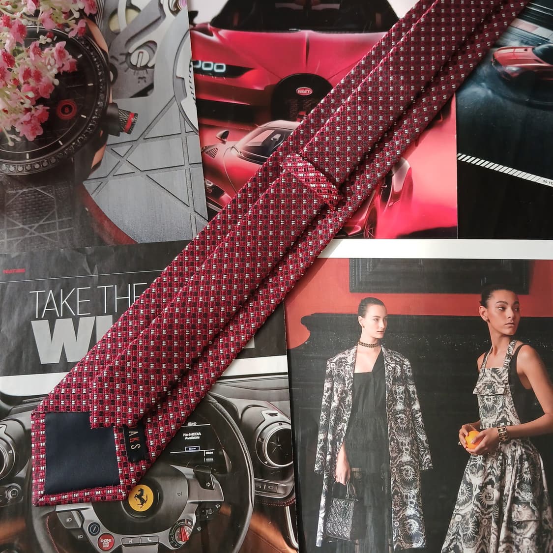 닥스 넥타이 레드 자카드 패턴 8cm A+등급 A19852 상품이미지6