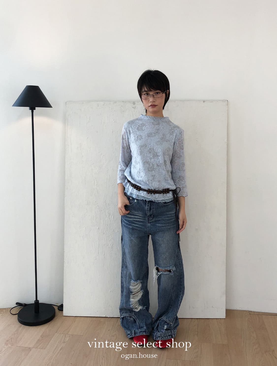 vintage distressed wide denim 상품이미지6