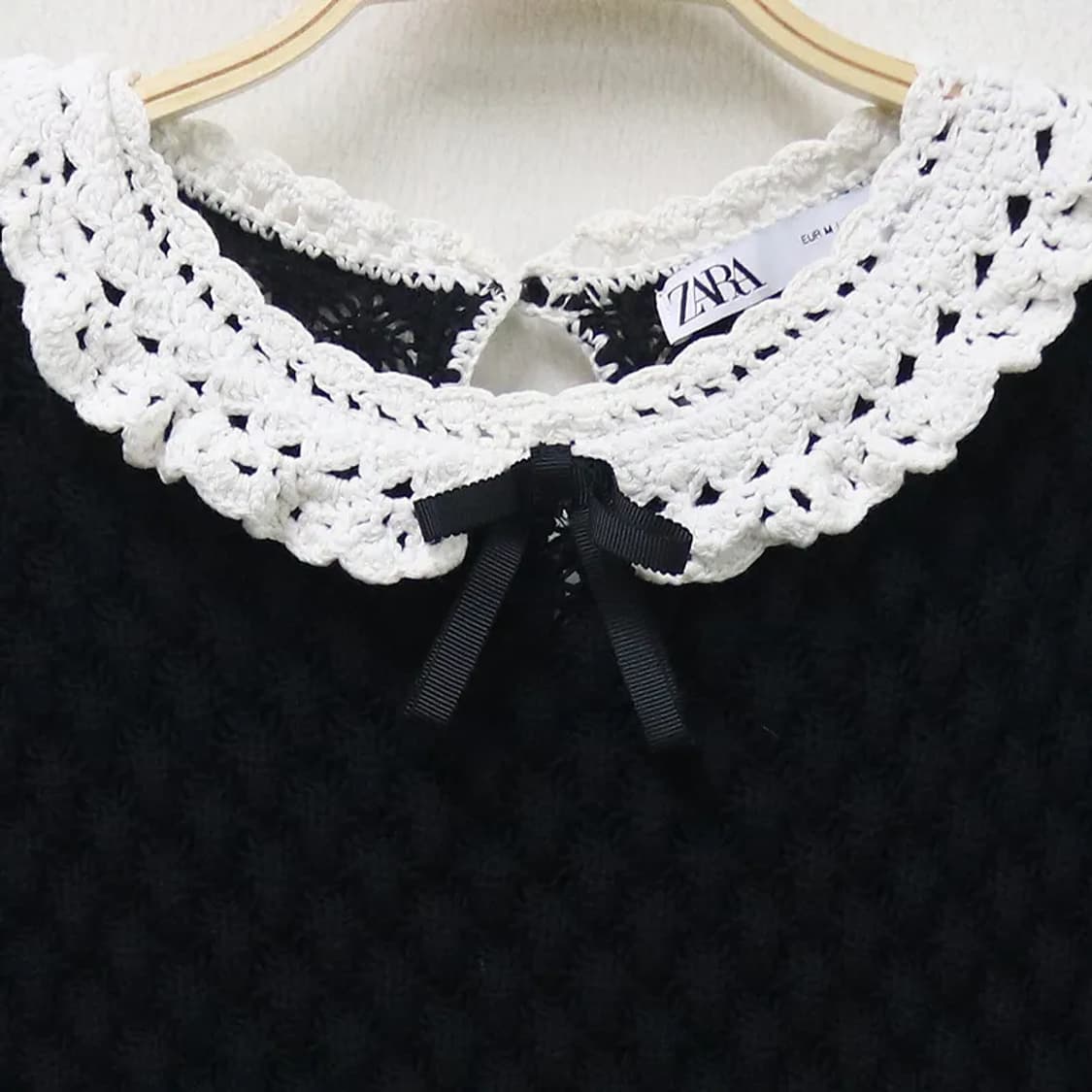 자라 발레코어 레이스 포인트 반팔 니트 62245 상품이미지3