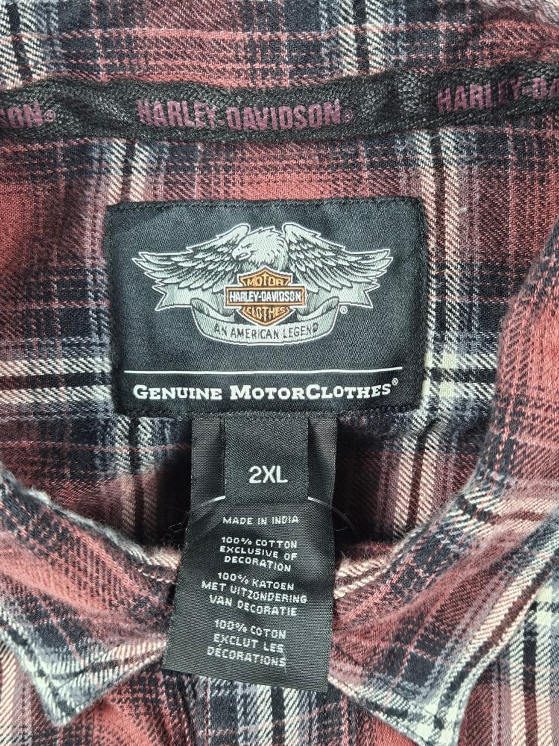 할리데이비슨 체크 패턴 플란넬 셔츠 ( 2XL ) / 10713 상품이미지8
