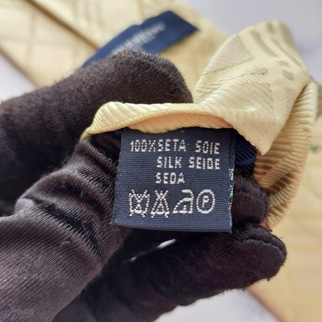 버버리 실크 레몬 체크 패턴 넥타이 9.8cm A등급 K2472 상품이미지5