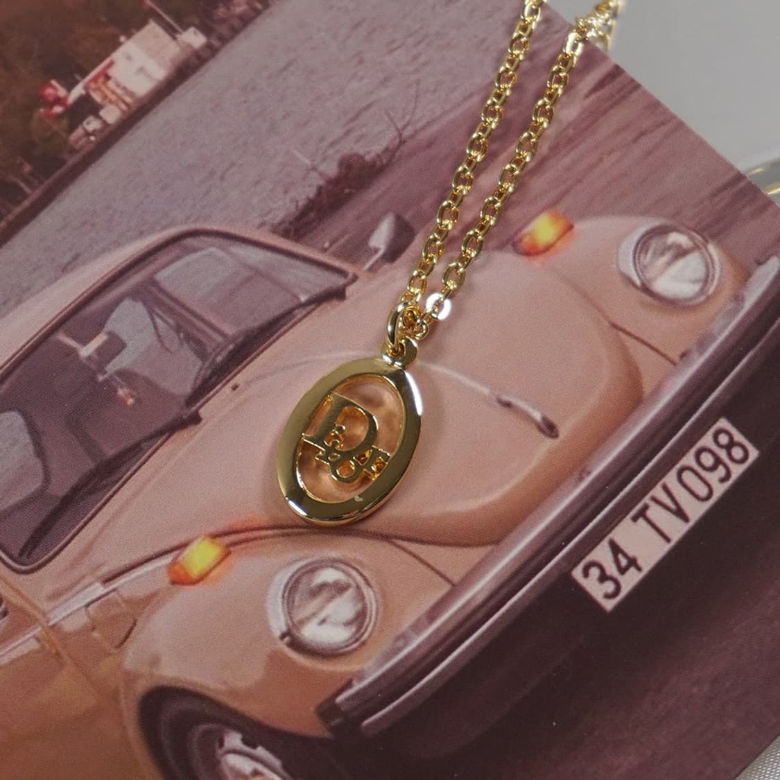 디올 오벌 펜던트 빈티지 목걸이 상품이미지2