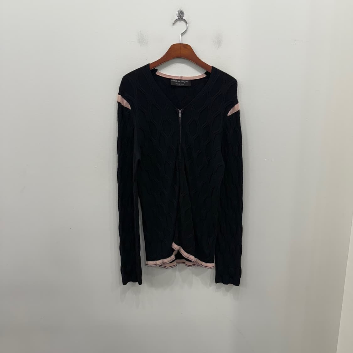 COMME des GARCONS HOMME 100 울소재 집업 니트 가디 상품이미지1