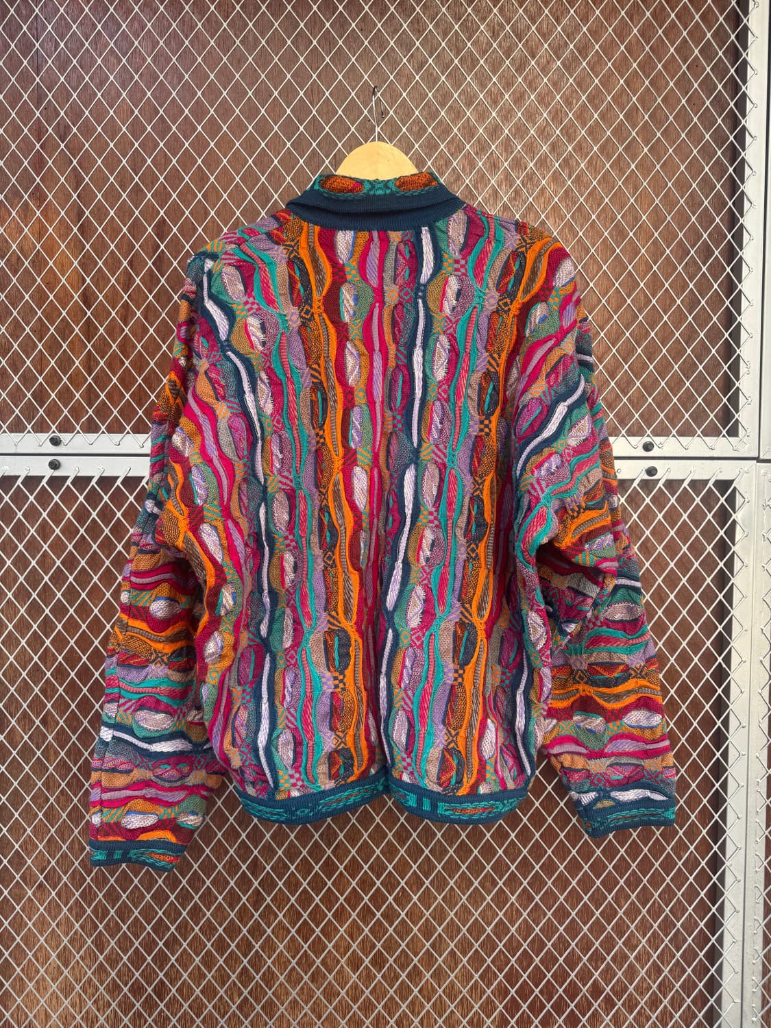 쿠지 COOGI 입체케이블 멀티컬러 카라 니트 M 상품이미지5