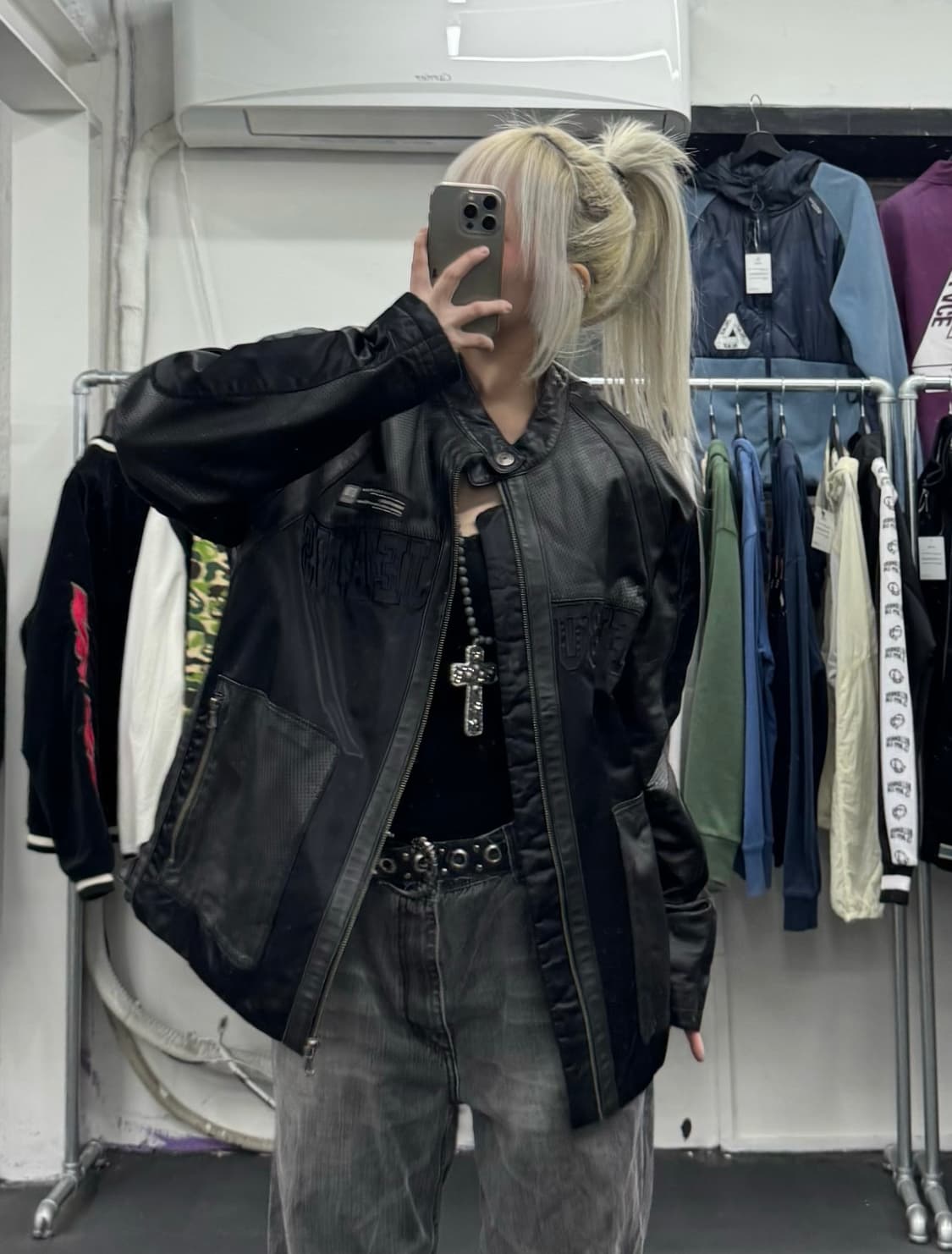 FUBU 푸부 양가죽 바이커 자켓 상품이미지3