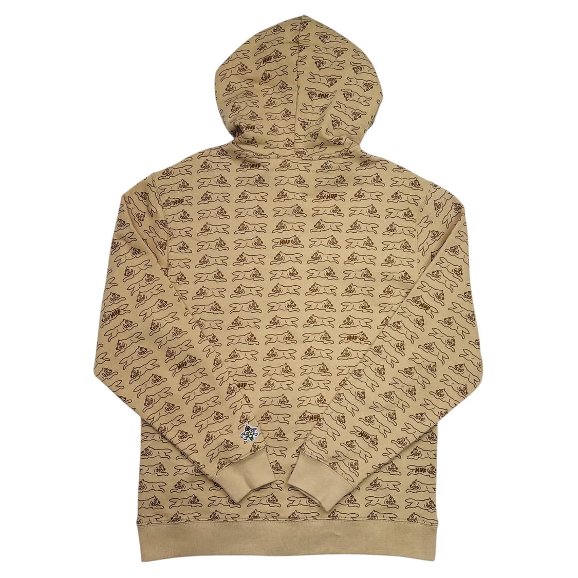 BBC X HUF 러닝독 멀티로고 베이지 풀오버 후드집업 M 상품이미지4