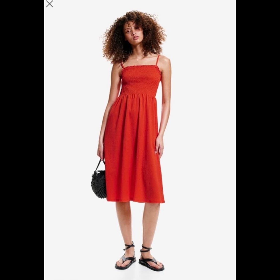 h&m 에이치앤엠 타이 스트랩 스모킹 디테일 원피스 (새상품) 상품이미지7