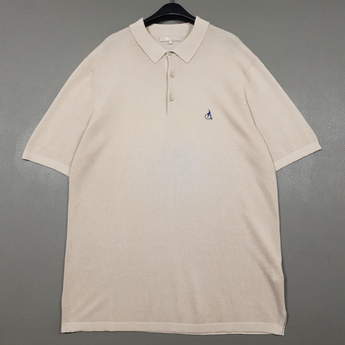 빈폴 신형 21ss 솔리드 피케 칼라 반팔 니트 폴로 셔츠 베이지 100 상품이미지1