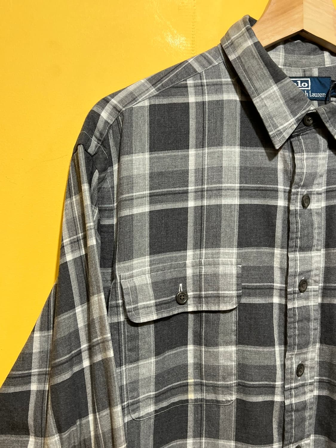 [L] 폴로 랄프로렌 플란넬 엘보 패치 클래식 체크 셔츠 상품이미지3