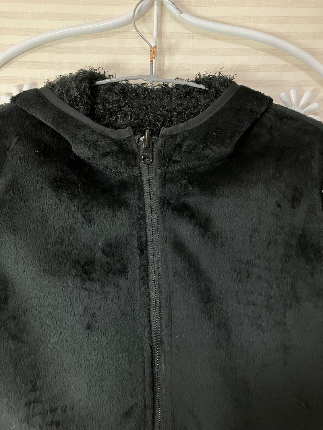 빈티지 블랙 모헤어 양면 후드 집업 y2k 스트릿 갸루 펑키 일본빈티지 상품이미지5