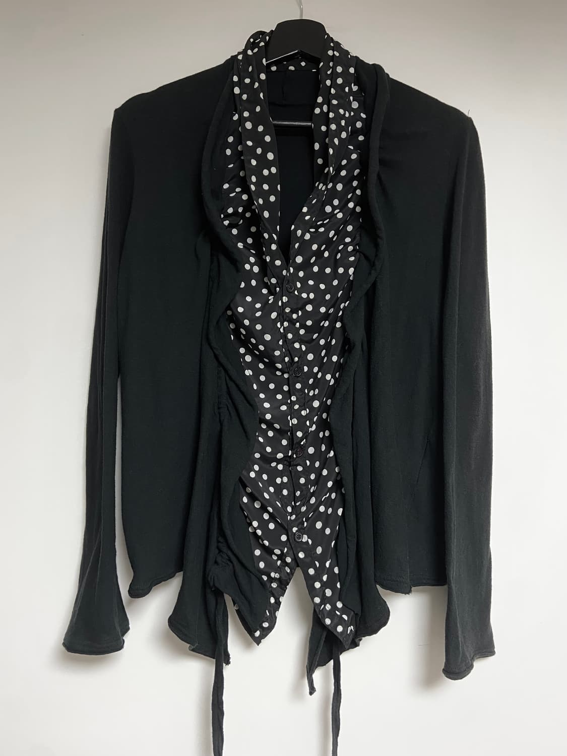 요지야마모토 Y’s 도트 스카프 레이어드 가디건 상품이미지4