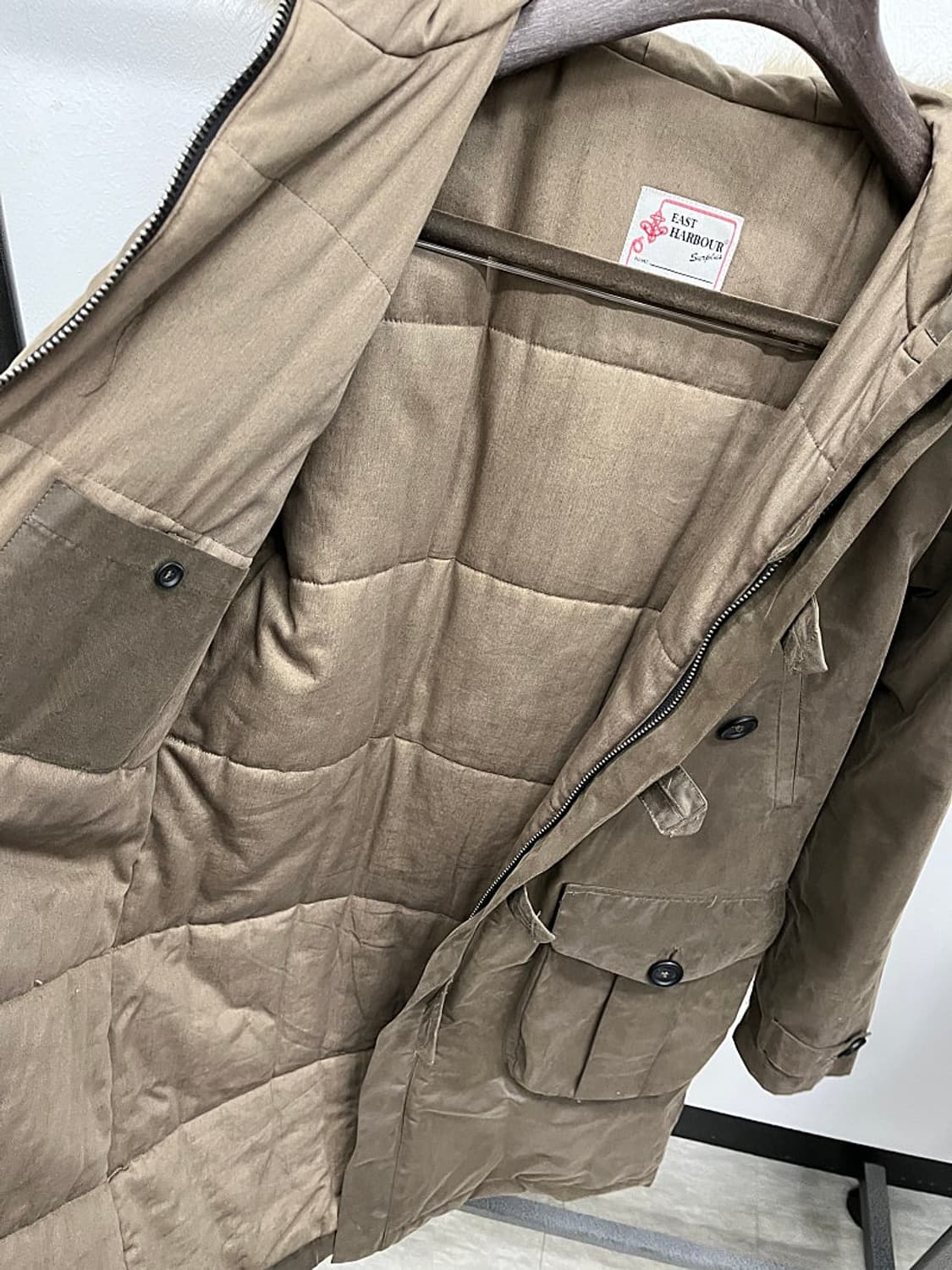 95-100)이스트하버서플러스 이태리 왁스 야상코트 상품이미지9