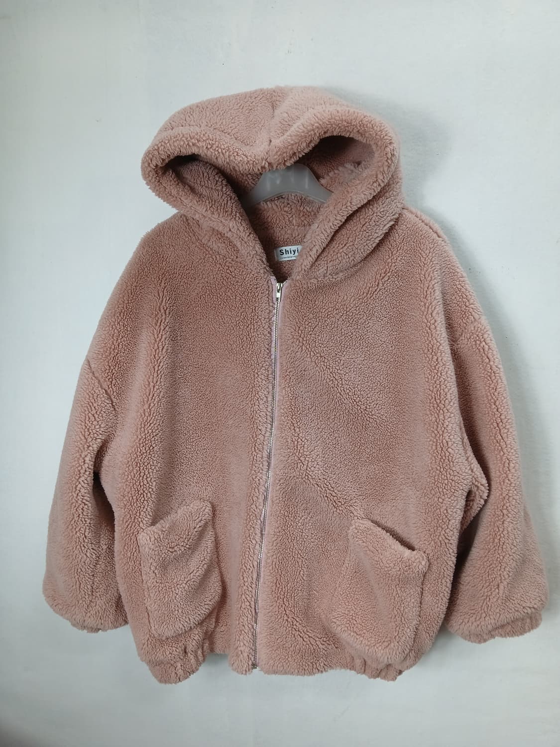 빅사이즈 Shiyi 뽀글이 후드집업 핑크 115-120 3XL 새제품 상품이미지1