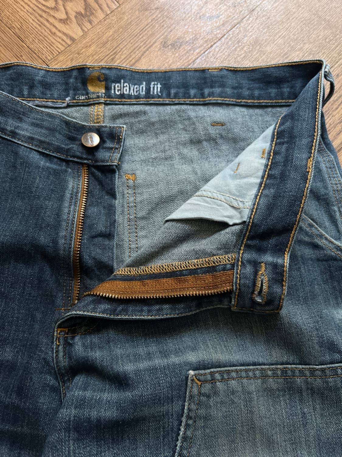 [36]칼하트 USA 빈티지 워싱 더블니 워크 데님 팬츠 상품이미지2