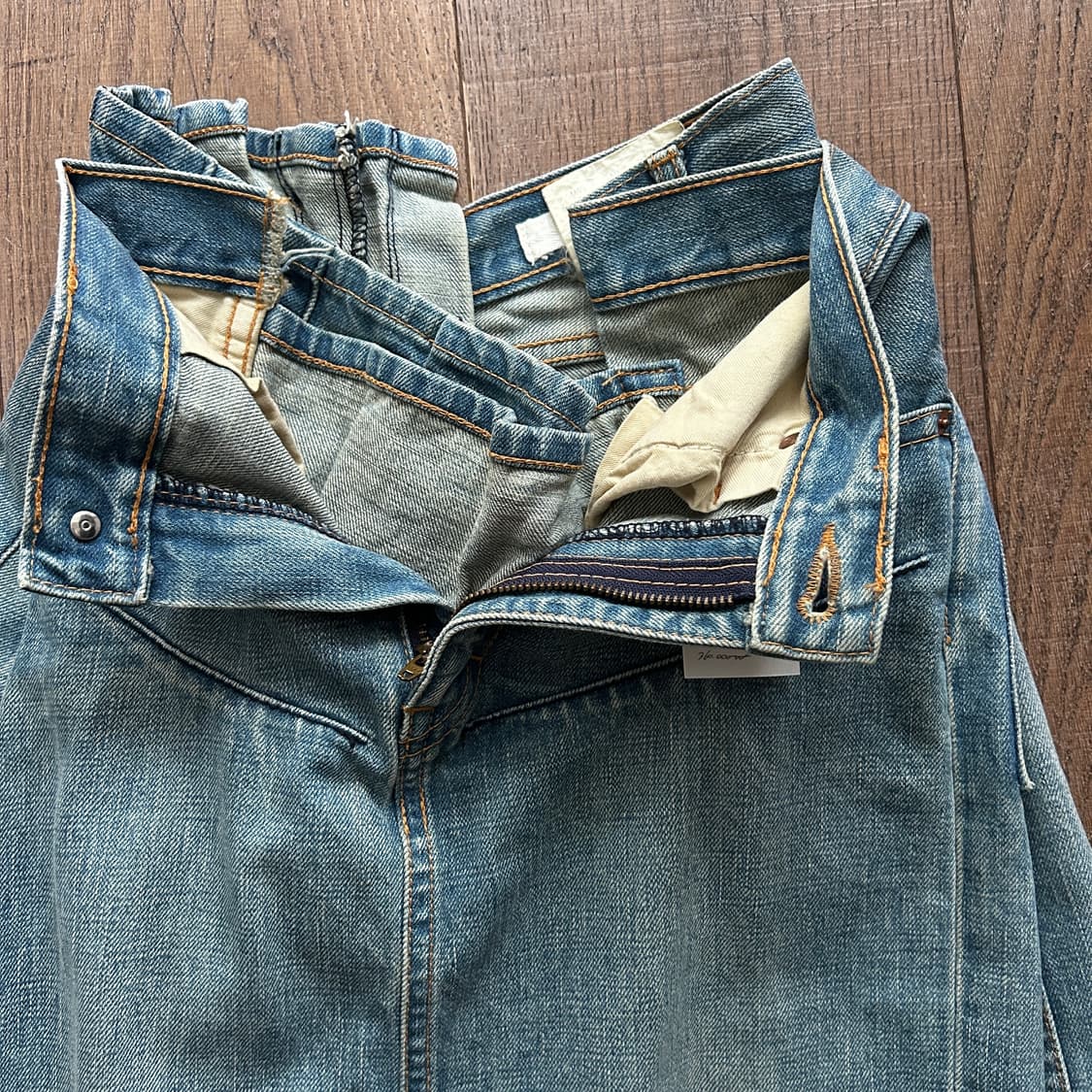 Denim Docking Pleats Skirt 상품이미지6