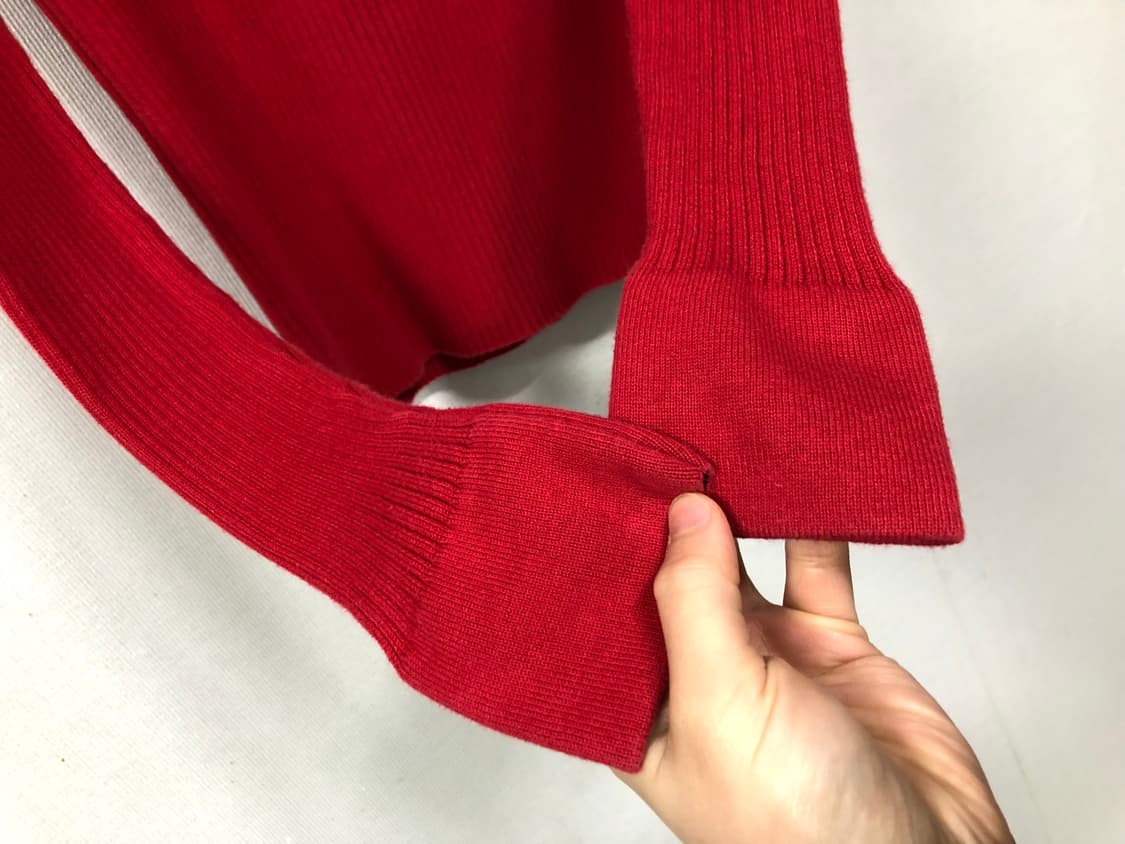 폴로진스 여성 딱붙핏 성조기 반집업 니트 _ 레드 M (크리스마스룩) 상품이미지6