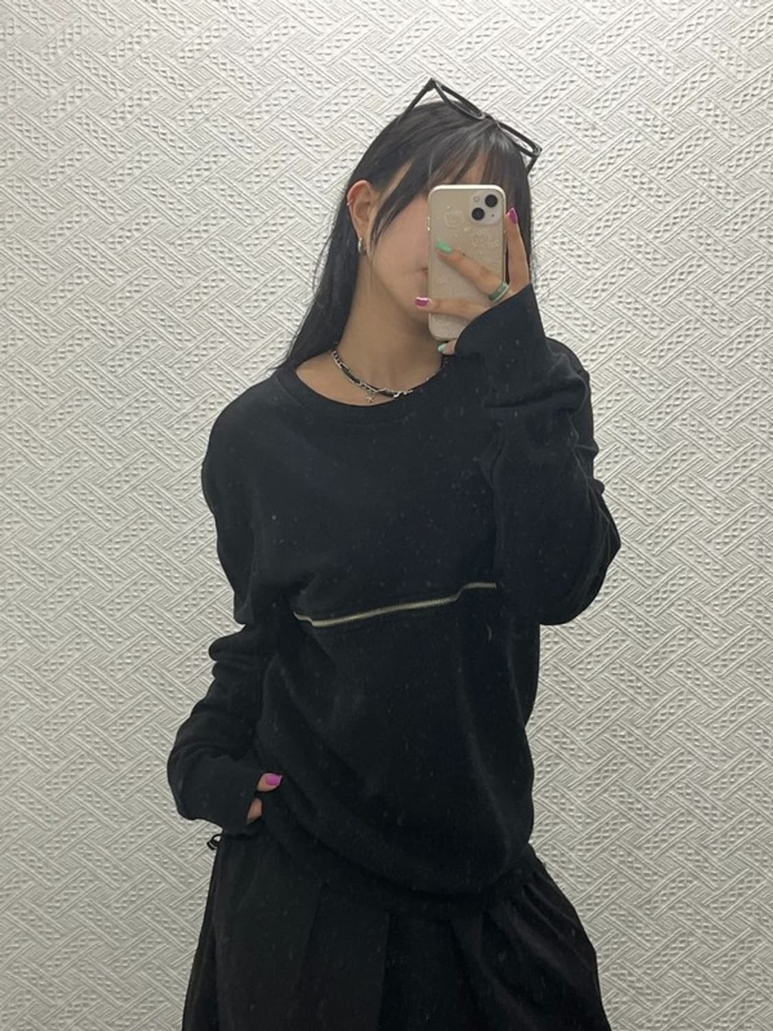 디젤 올드스쿨 베이직 지퍼디테일 맨투맨 L C06604 상품이미지2