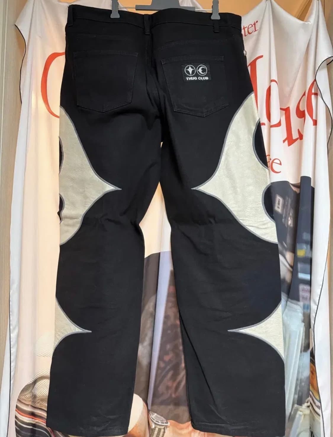 떠그클럽 레더 데님 블랙 팬츠 3사이즈(L) 상품이미지2