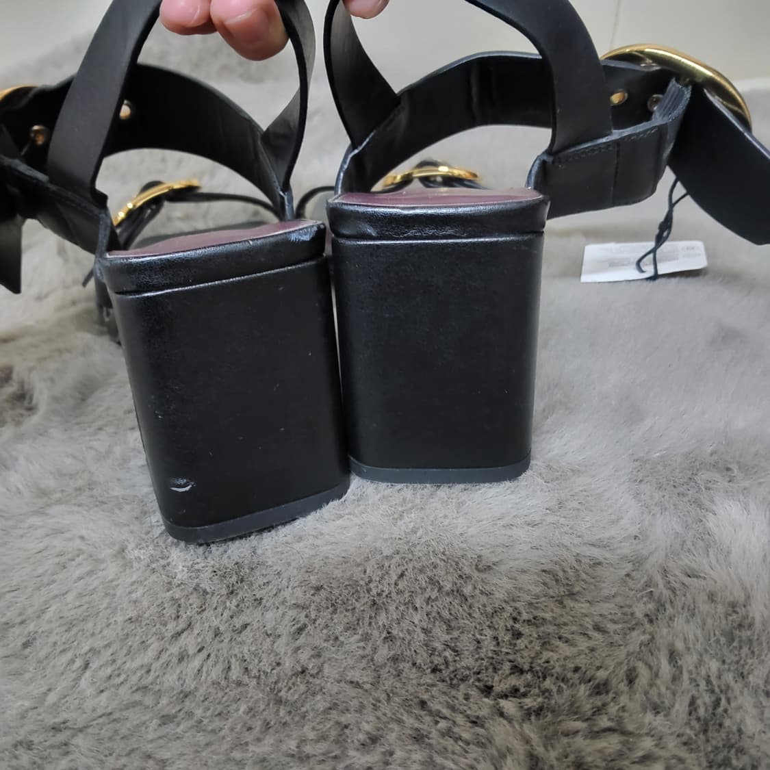 새상품 자라 소가죽 힐 샌들 금장버클 35 225 넘 이쁨 상품이미지3