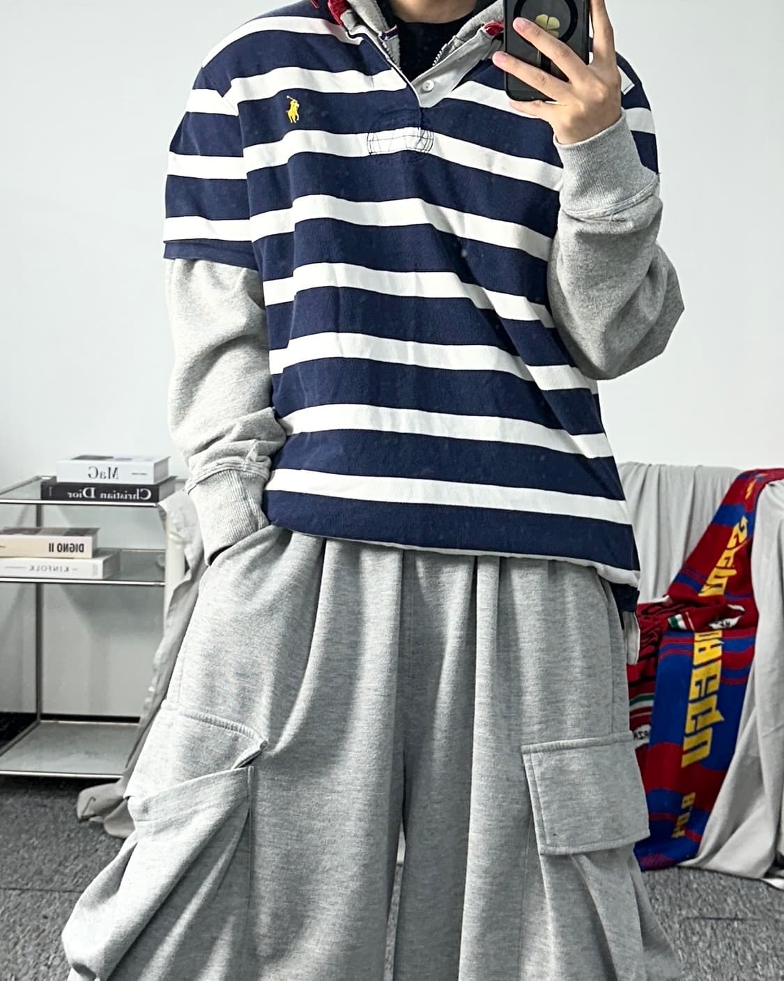 폴로 랄프로렌 화이트 네이비 스트라이프 pk XL 상품이미지3