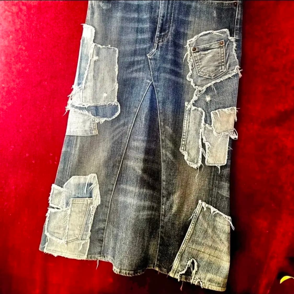 랄프로렌 포켓 덧뎀 데님 롱 스커트 25-26size 상품이미지3